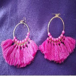 PURPLE FAN EARRINGS